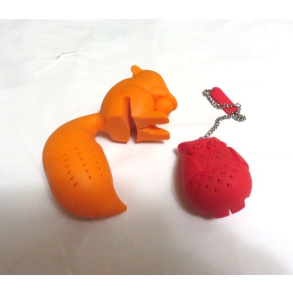 2 Silicone Tea Infusers   Squirrel and Owl - Picture 1 of 3